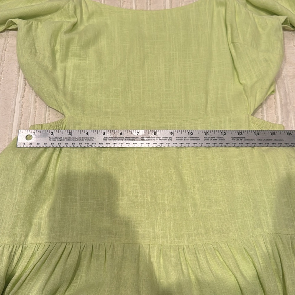 Greylin Cutout Midi A Line Dress Celery Green - Large - Picture 15 of 17